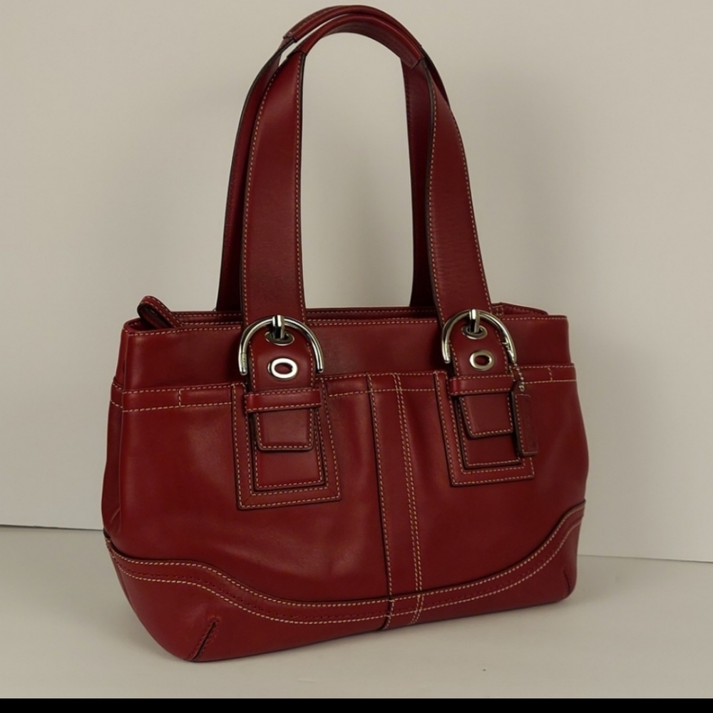 Coach- Beautiful, bright red, Coach bag. Excellent condition!